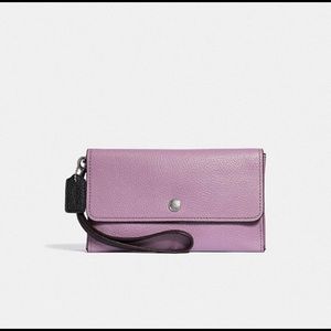 Coach Triple Wristlet In Colorblock
